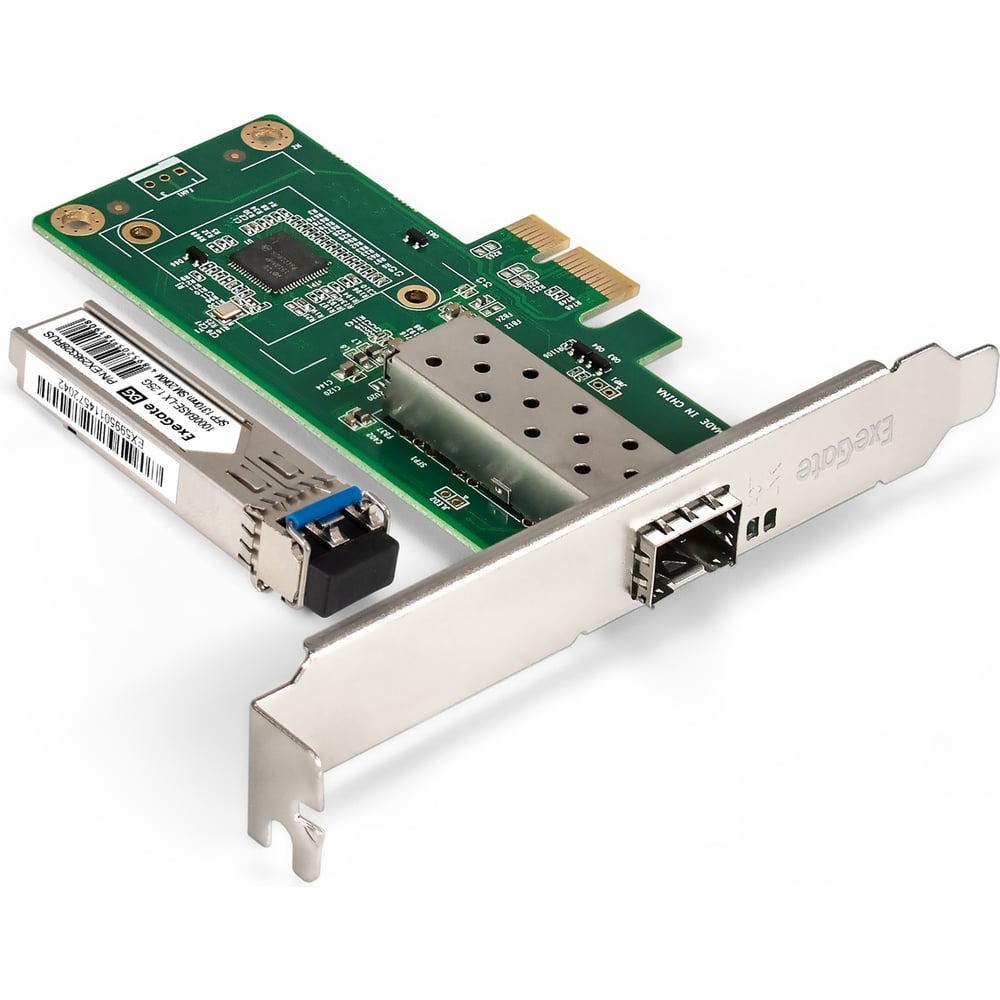 Комплект ExeGate: Сетевой адаптер SFP EXE-i210-F1 + Трансивер Single-Mode до 20км EXT-1G-SM1310-LC2-20KM EX296228RUS: PCI-E x1 v2.0 298936