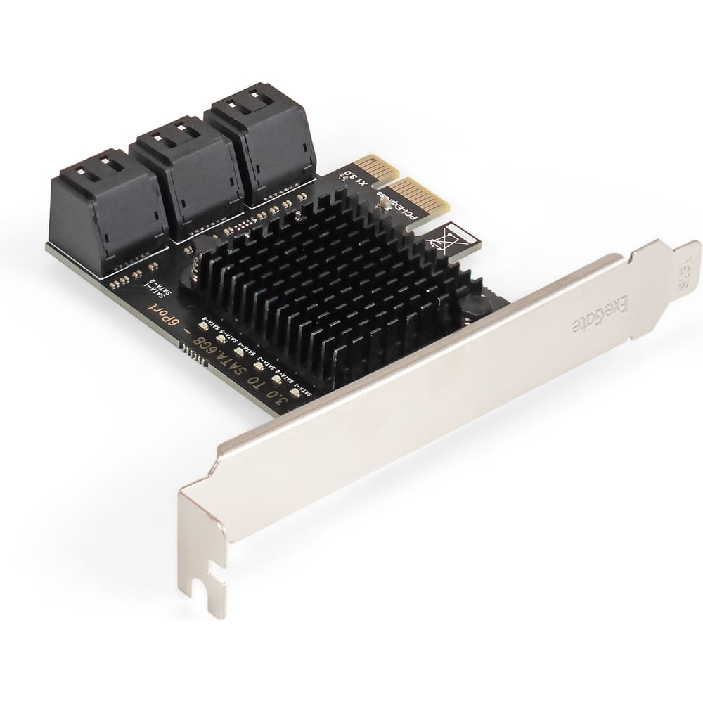 Изображение товара Контроллер ExeGate EXE-516v2 PCI-E x1 v2.0, SATA3 6Gb/s, 6 int, ASMedia Chipset ASM1166 299662 Изображение товара Контроллер ExeGate EXE-516v2 PCI-E x1 v2.0, SATA3 6Gb/s, 6 int, ASMedia Chipset ASM1166 299662