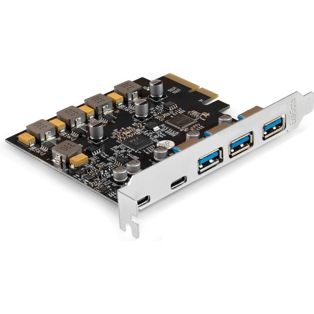 Изображение товара Контроллер ExeGate EXE-313-3A2C 10Gbps PCI-E x4 v3.0, USB3.2 Gen2 3xType-A + 2xType-C ext., SuperSpeed+ скорость до 10 Гбит/с, разъем доп.питания 298301 Изображение товара Контроллер ExeGate EXE-313-3A2C 10Gbps PCI-E x4 v3.0, USB3.2 Gen2 3xType-A + 2xType-C ext., SuperSpeed+ скорость до 10 Гбит/с, разъем доп.питания 298301