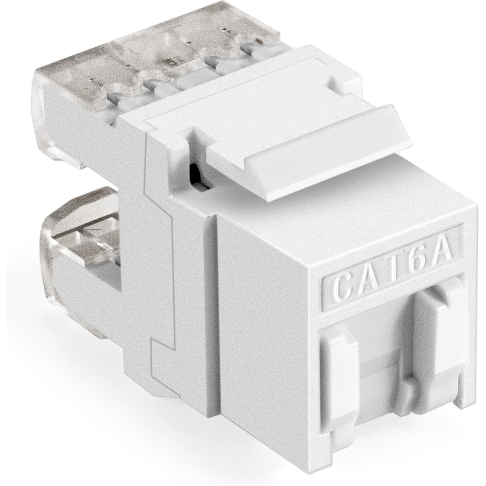 Изображение товара Модуль-вставка ExeGate Keystone Jack RJ-45 KJ-8P8C-U-C6A-180SH-Dual Кат.6A, неэкранированная, 180 градусов, со шторками, IDC Krone/110 297264
