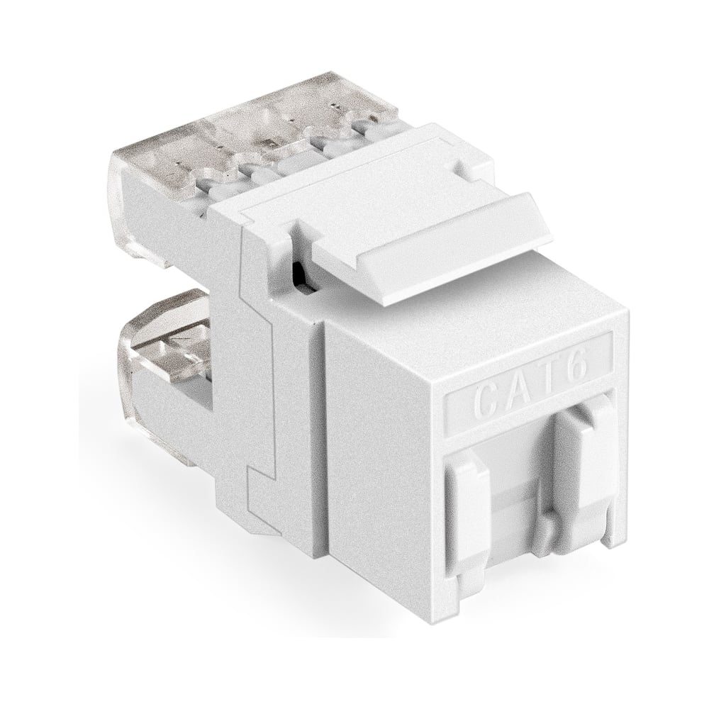 Изображение товара Модуль-вставка ExeGate Keystone Jack RJ-45 KJ-8P8C-U-C6-180SH-Dual Кат.6, неэкранированная, 180 градусов, со шторками, IDC Krone/110 297338