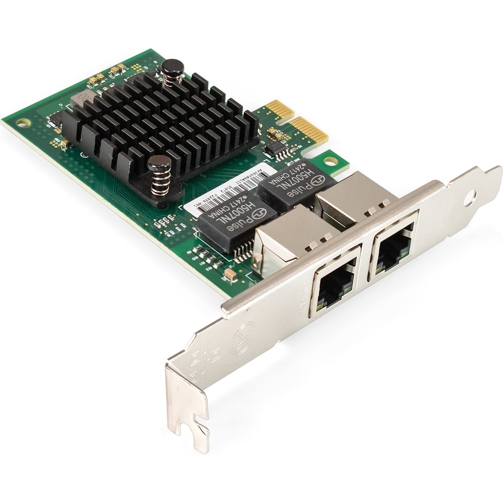 Изображение товара Сетевой адаптер ExeGate EXE-I350-T2v1 PCI-E x1, порты 2xRJ45 медные, 10/100/1000Mbps, Gigabit NIC Intel Chipset NHI350AM2 299699