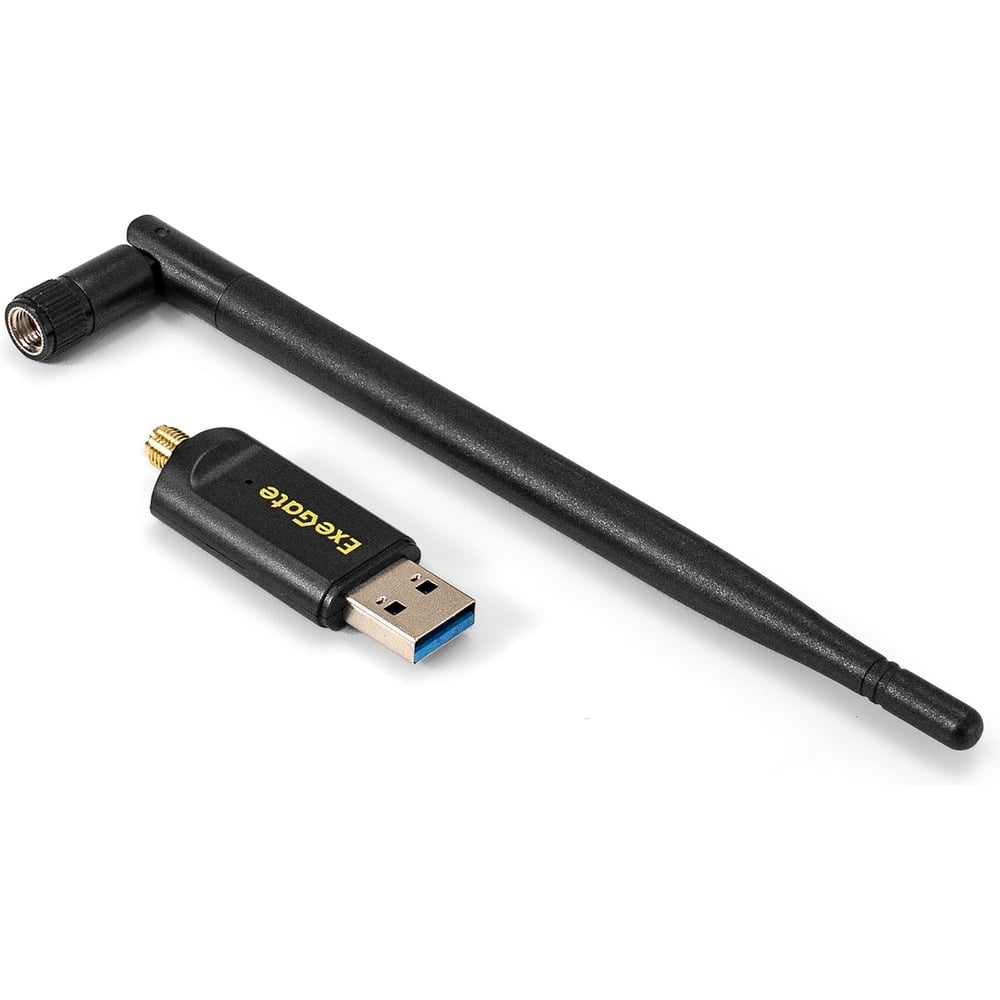 Сетевой адаптер ExeGate Wi-Fi 5 двухдиапазонный высокого усиления EDWA-186-AC1300-2 Wi-Fi AC a/b/g/n/ac, чипсет Realtek8812, 2.4 ГГц до 400 Мбит/с + 5 ГГц 299655