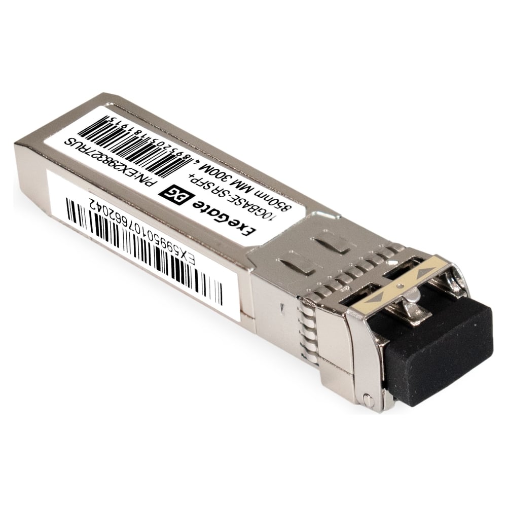 Изображение товара Трансивер ExeGate SFP+ EXT-10G-MM850-LC2-300M 10GBase-SR для многомодового оптического кабеля, 10 Гбит/с, Tx:850/Rx:850 нм, до 300 м, разъем Duplex LC 298327