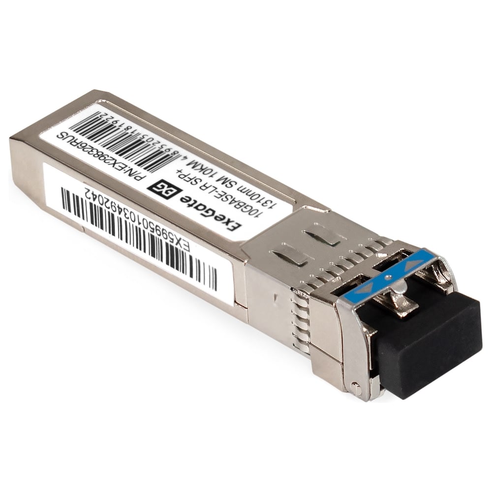 Изображение товара Трансивер ExeGate SFP+ EXT-10G-SM1310-LC2-10KM 10GBase-LR для одномодового оптического кабеля, 10 Гбит/с, Tx:1310/Rx:1310 нм, до 10 км, разъем Duplex LC 298326 Изображение товара Трансивер ExeGate SFP+ EXT-10G-SM1310-LC2-10KM 10GBase-LR для одномодового оптического кабеля, 10 Гбит/с, Tx:1310/Rx:1310 нм, до 10 км, разъем Duplex LC 298326