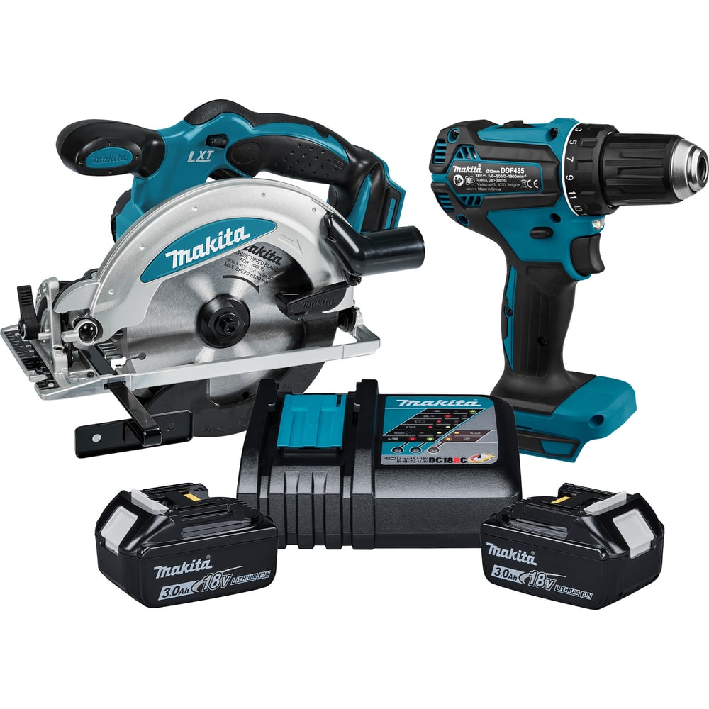 Изображение товара Профессиональный комплект Makita с дисковой пилой и дрелью-шуруповерт на 18 В
