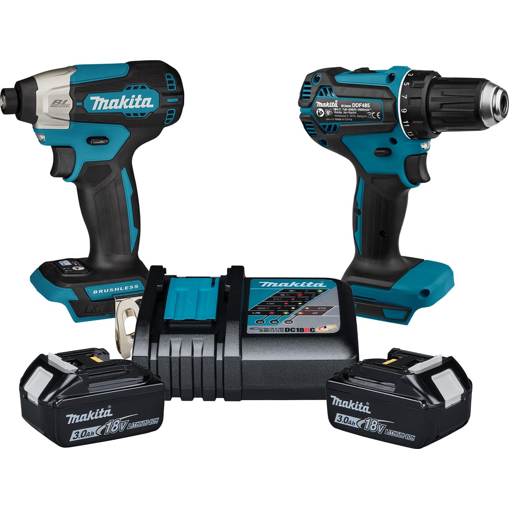 Изображение товара Комплект аккумуляторных шуруповёртов Makita DDF485 и DTD157, 2 аккумулятора 18 В