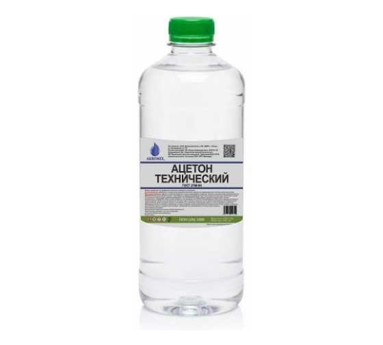 Изображение товара Ацетон технический AKROMIX в/с ГОСТ 2768-84 ПЭТ 0,9л (коробка по 20шт) ace900ml