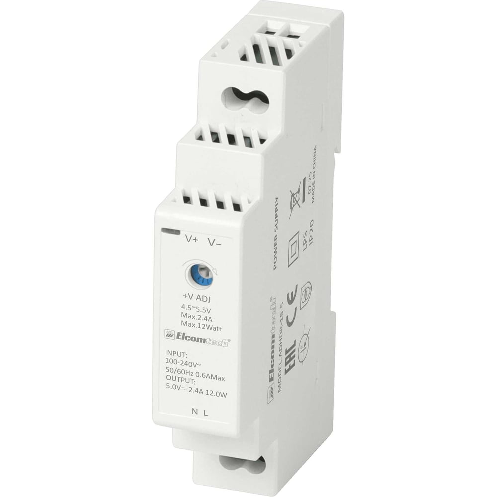 Изображение товара Блок питания ELCOMTECH A HDR-15-5 AC/DC на DIN рейку 12W 5V 2.4A 1х модуль УТ-00039967 Изображение товара Блок питания ELCOMTECH A HDR-15-5 AC/DC на DIN рейку 12W 5V 2.4A 1х модуль УТ-00039967
