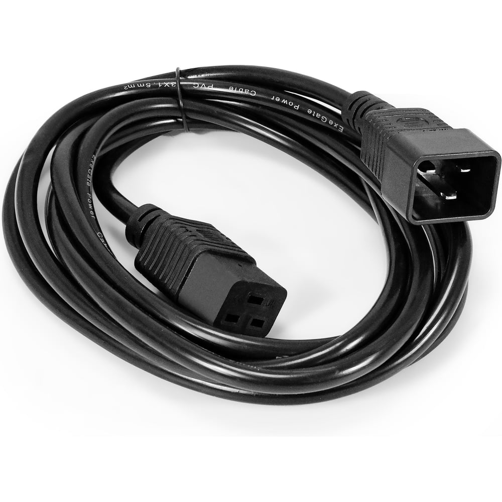 Изображение товара Кабель питания ExeGate UPS Special EC20-3S IEC 320 C19-C20, 3 1.5mm2, CCA, черный, 3м 297808 Изображение товара Кабель питания ExeGate UPS Special EC20-3S IEC 320 C19-C20, 3 1.5mm2, CCA, черный, 3м 297808