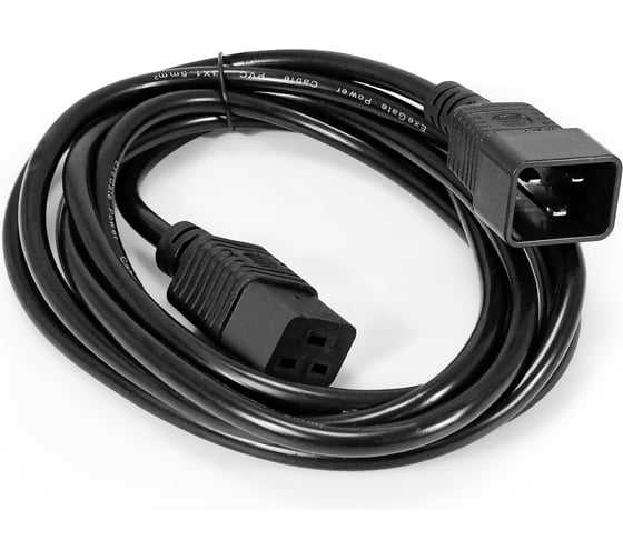 Изображение товара Кабель питания ExeGate UPS Special EC20-3S IEC 320 C19-C20, 3 1.5mm2, CCA, черный, 3м 297808