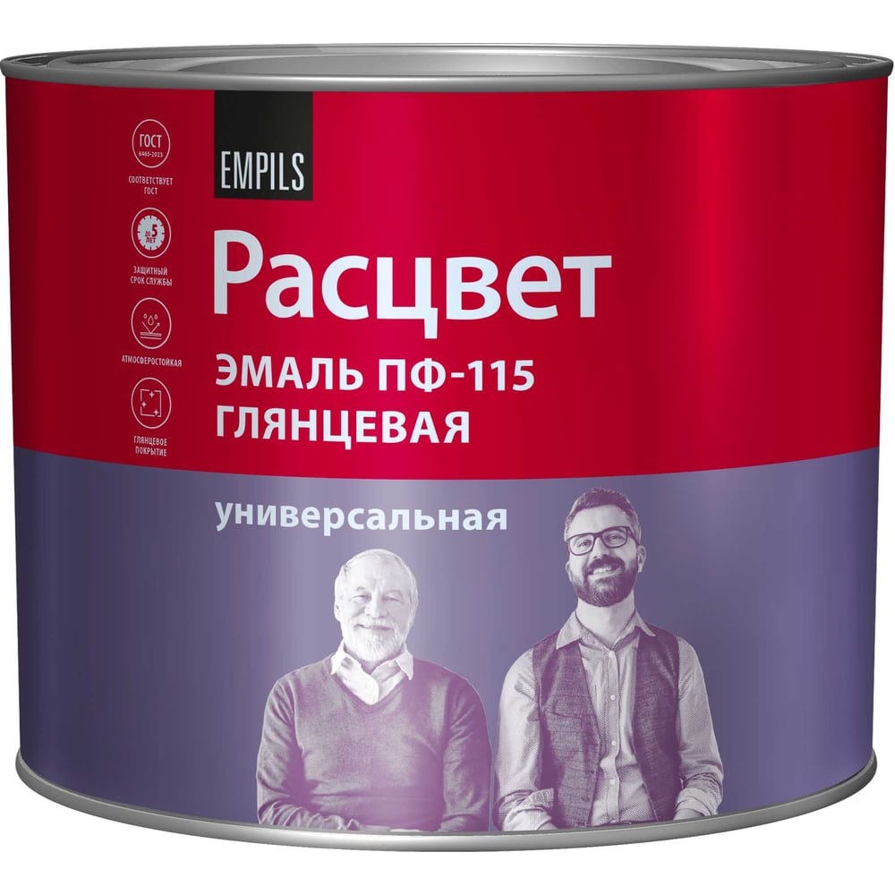 Изображение товара Эмаль Расцвет ПФ-115 бежевый, 1. 9 кг - влагостойкая и износостойкая эмаль для внутренних и наружных