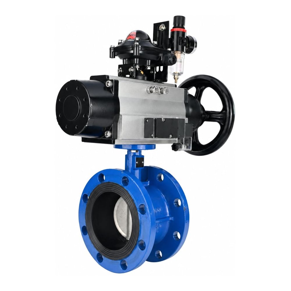 Затвор дисковый DN.ru GGG40-304-EPDM-2W-F-H Ду65 Ру16 фланц., с пневмоприводом DA-105-1, пневмораспределитель PND2-S1EM-52-1NC-J08-220VAC, БКВ LSB-210-02NM12-220/24, БПВ APU1-10-40-V08 D0 D050-92147