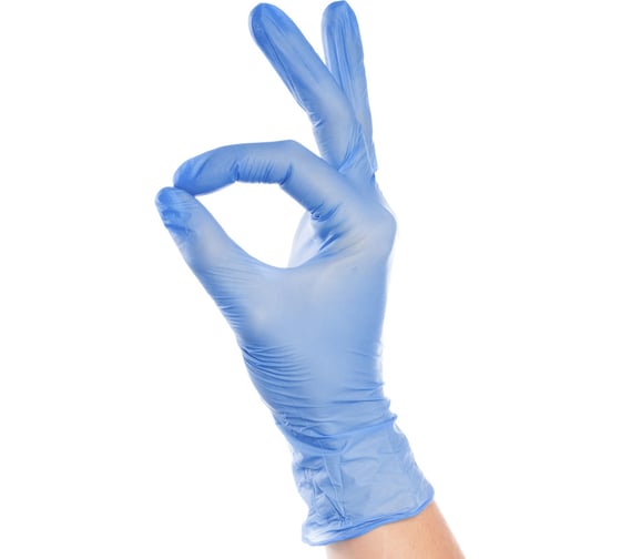 Изображение товара Виниловые неопудренные перчатки AVIORA голубые, размер S, 100 шт. 402-915