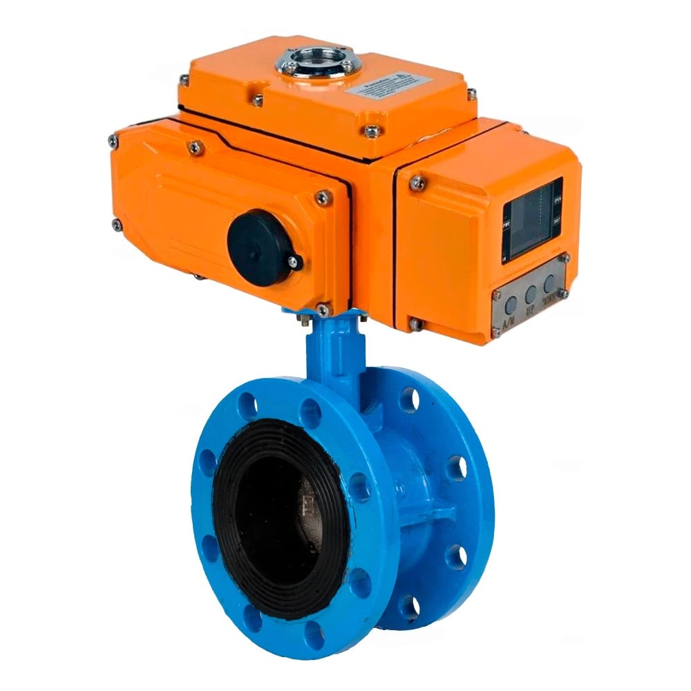 Затвор DN.ru GGG40-304-EPDM-2W-F-H Ду125 Ру16, с электроприводом QT-030-220В (0-10В) HARK D050-111820