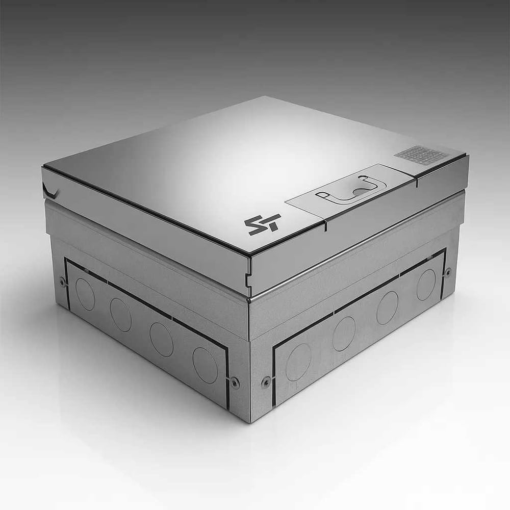 Люк видимый в пол SYSTEM POWER VT/1.03 на 6 модулей (3 розетки) – ip41 SP01-0106