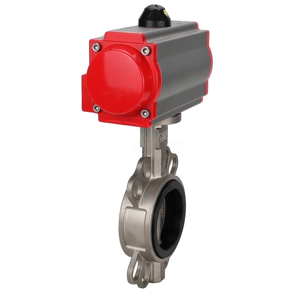 Затвор дисковый поворотный DN.ru 316L-316L-VITON Ду100 Ру16L, с пневмоприводом SA-130 D050-93675