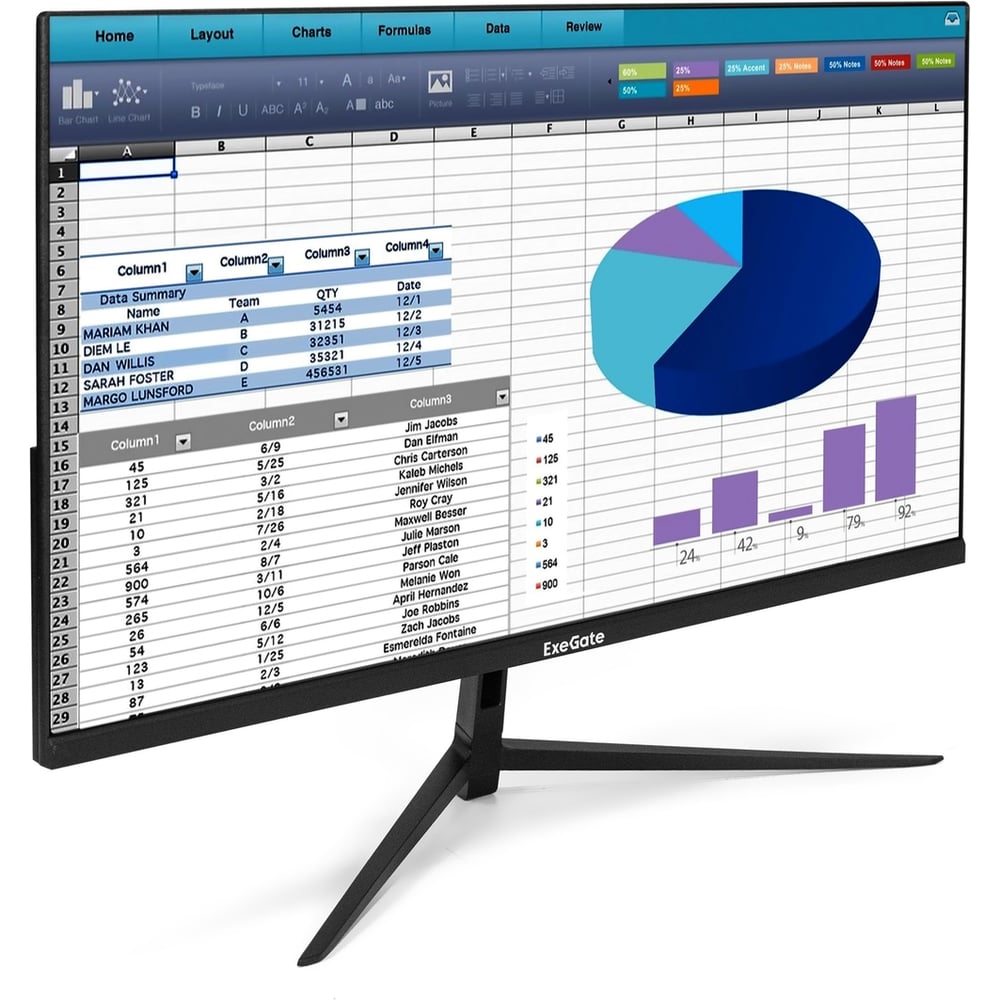 Изображение товара Монитор ExeGate 23.8 ProSmart EZ2400 IPS LED Grade A+, FHD, 1920x1080 75Гц, 16:9, 250cd/m2, 1000:1, 178/178, 3-5ms, D-Sub, HDMI, FreeSync, Flicker-free 299031