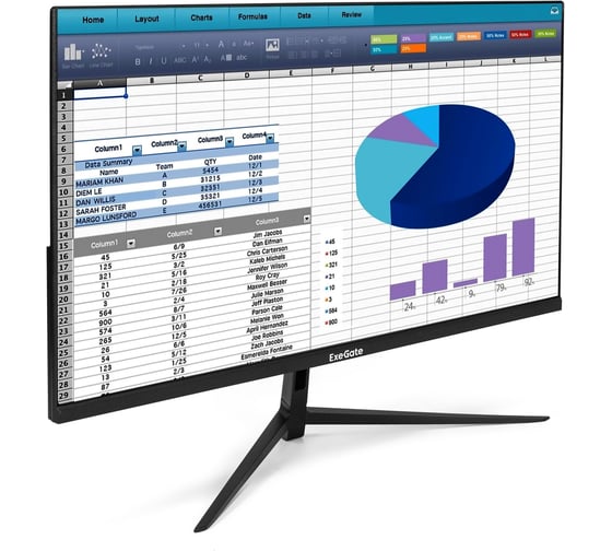 Изображение товара Монитор ExeGate 23.8 ProSmart EZ2400 IPS LED Grade A+, FHD, 1920x1080 75Гц, 16:9, 250cd/m2, 1000:1, 178/178, 3-5ms, D-Sub, HDMI, FreeSync, Flicker-free 299031
