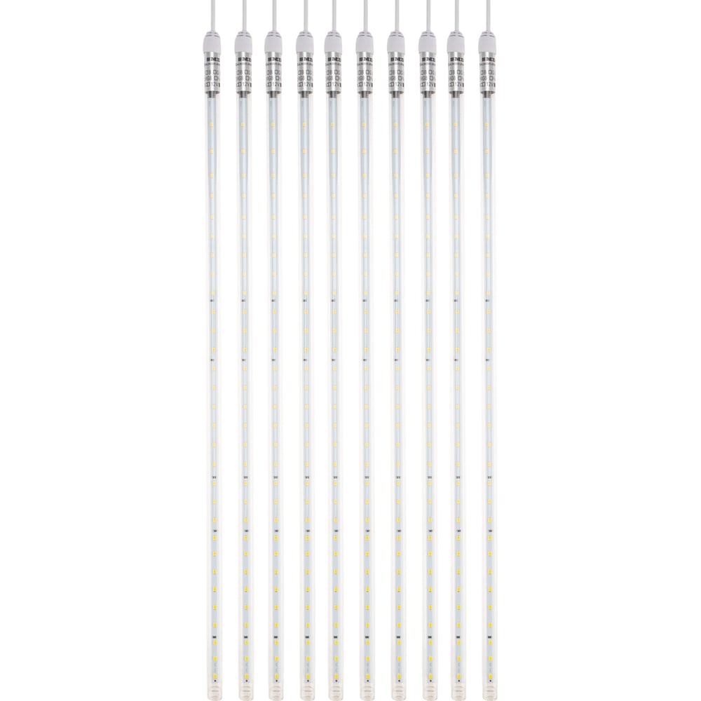 Гирлянда Neon-Night Тающие сосульки комплект 10 шт x 100см, шаг 100см, 960 LED теплый белый, белый каучук, IP65, 24В, соединяется 256-428