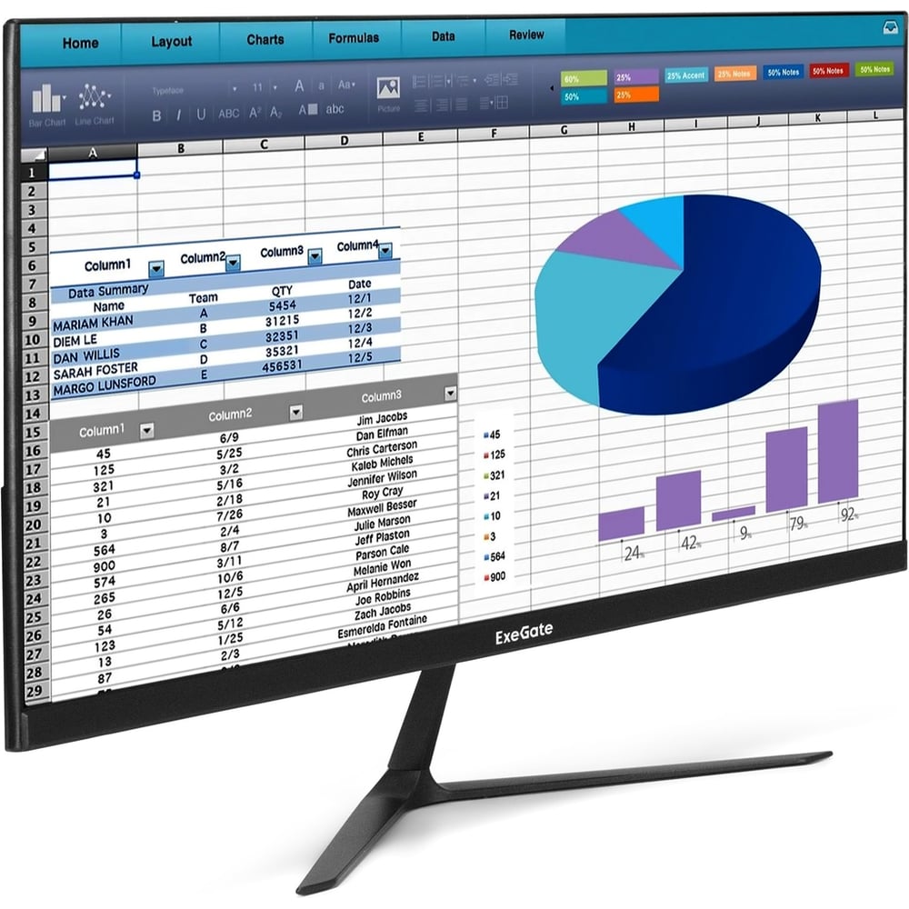 Изображение товара Монитор ExeGate с аудио 24.5 SmartView EH1500TA IPS LED Grade A+, FHD, 1920x1080 75Гц, 16:9, 250cd/m2, 1000:1, 3-5ms, Speakers, audio-out, D-Sub, HDMI, DisplayPort 300410