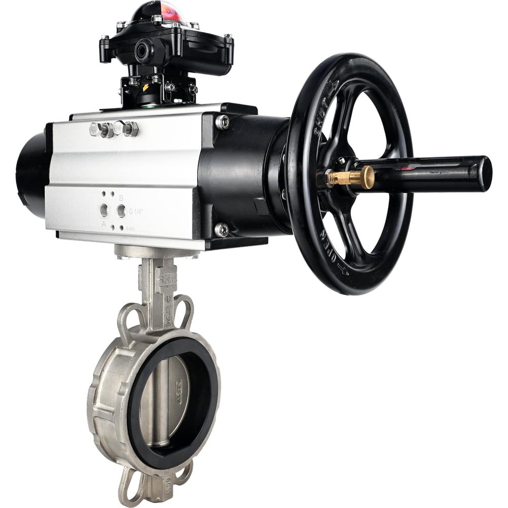 Затвор DN.ru 304-304-EPDM-2W-Fb-H Ду150 Ру16, с пневмоприводом DA-105-1, LSB-210 D050-107925