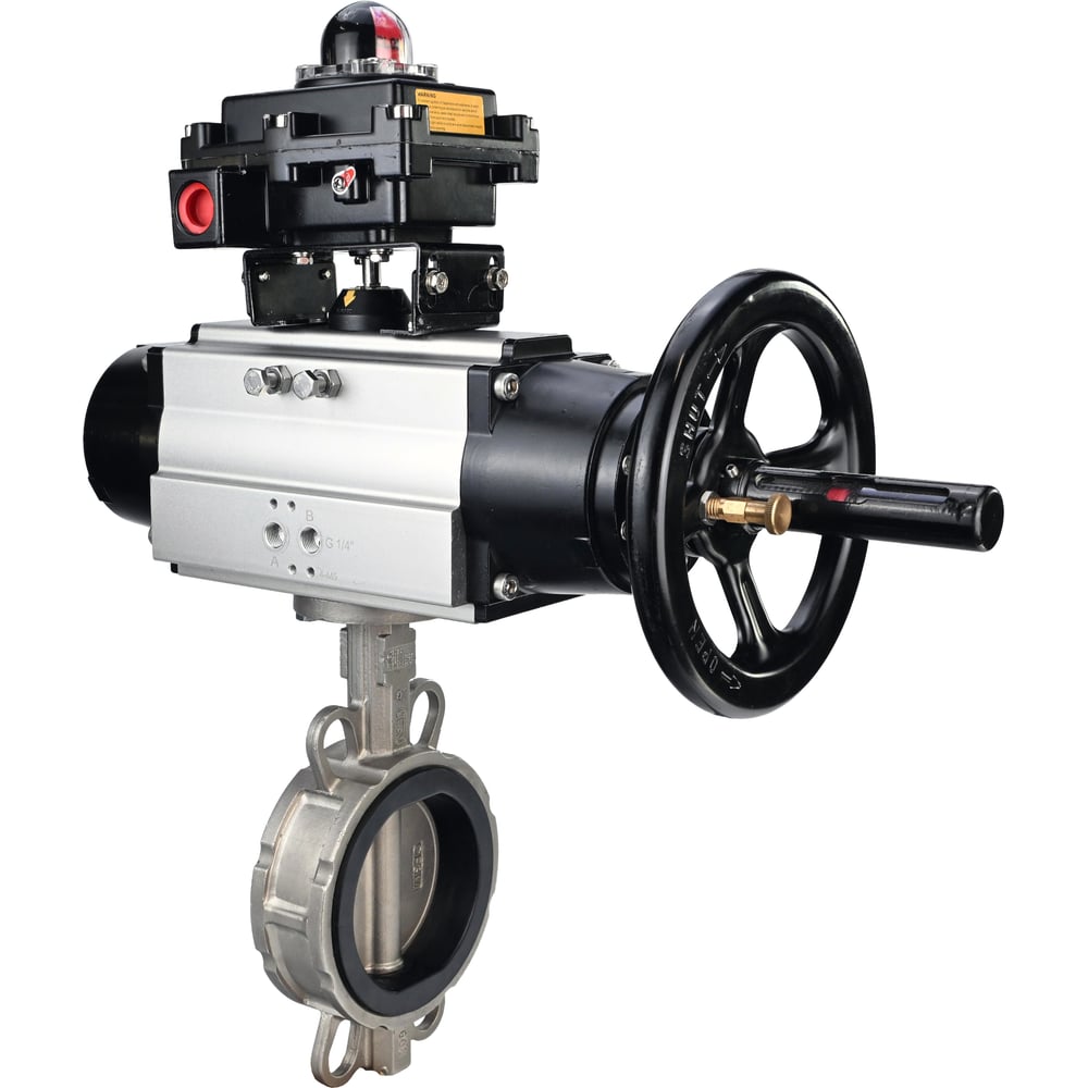 Затвор DN.ru 304-304-EPDM-2W-Fb-H Ду150 Ру16, с пневмоприводом DA-105-1, LSB-410 D050-107926