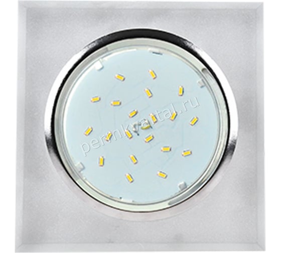 Изображение товара Светильник Ecola GX53 H4 LD5311 Glass стекло, квадрат, край подсветка хром-хром зеркало 38x120x120 SM53SNECH