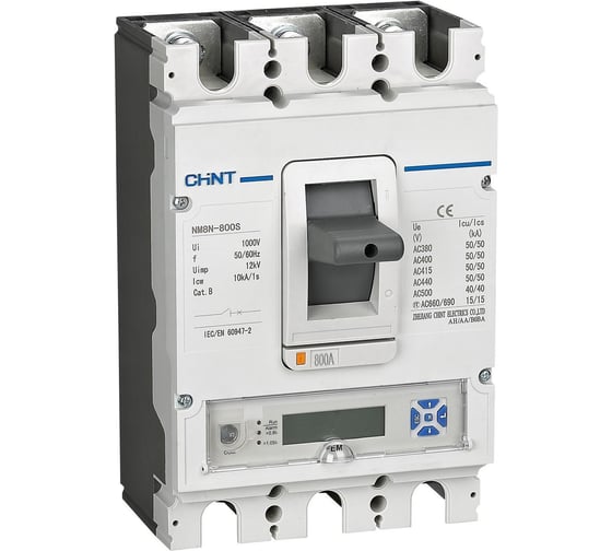 Изображение товара Автоматический выключатель защиты двигателя CHINT NM8N-400Q EMM 250А 70кА 3P, LCD (R) 269572