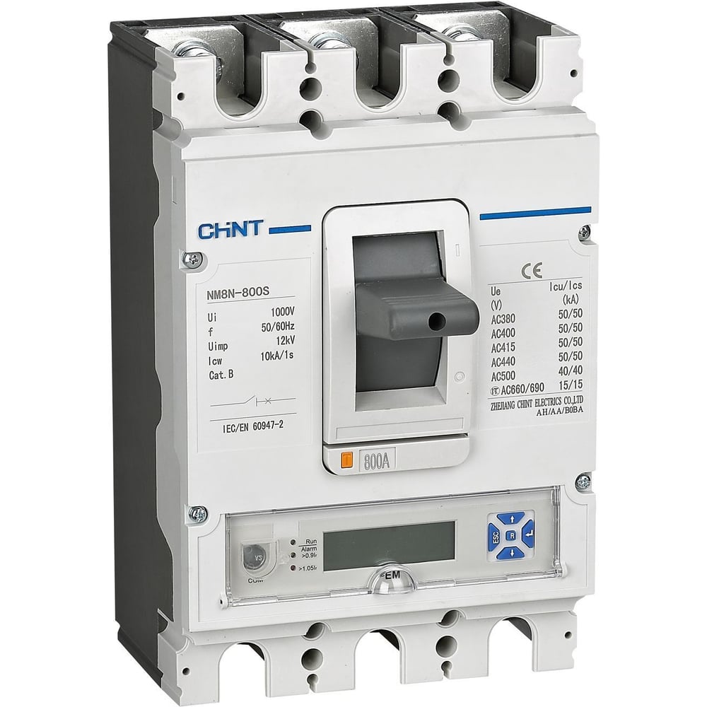 Автоматический выключатель защиты двигателя CHINT NM8N-250S EMM 100А 50кА 3P, LCD (R) 271483