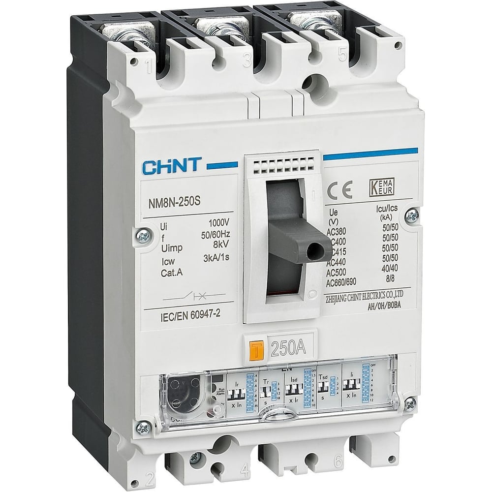 Автоматический выключатель защиты двигателя CHINT NM8N-250Q ENM 160А 70кА 3P (R) 271464