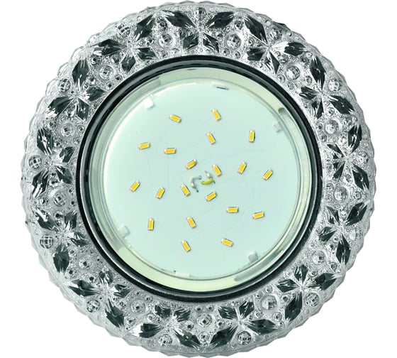 Изображение товара Встраиваемый светильник Ecola GX53 H4 LD7040 искристый, подсветка, бабочки, тонированный-хром 35x125 FY53CBEFB