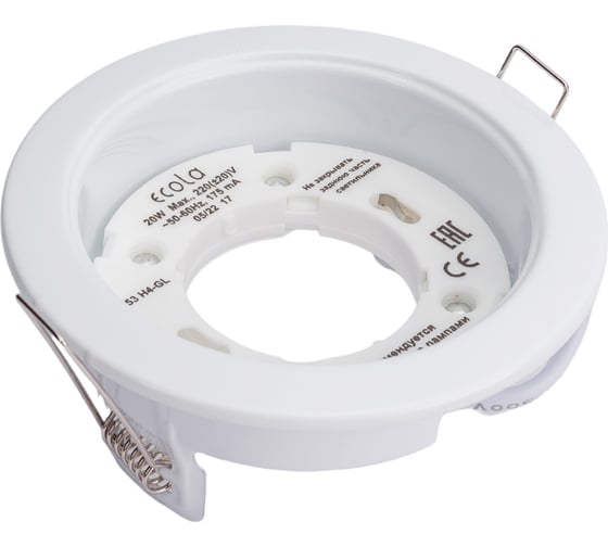 Изображение товара Встраиваемый светильник Ecola GX53 H4-GL без рефлектора, глубокий, белый 48x106 FW53GLECB