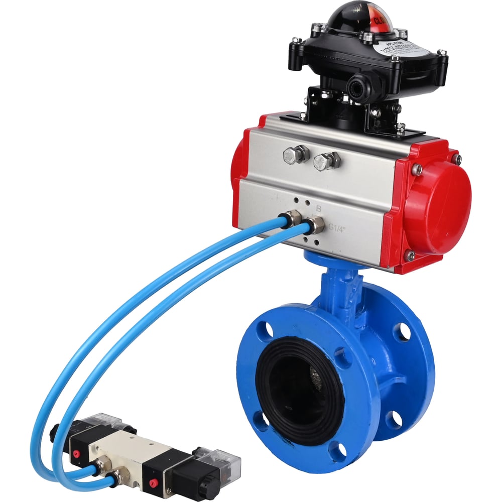 Затвор DN.ru GGG40-GGG40-EPDM-2W-F-H Ду125 Ру16, с пн.прив. DA-130, пн.распр. PND1-T08-220VAC NAMUR, БКВ LSB-210 D050-106762