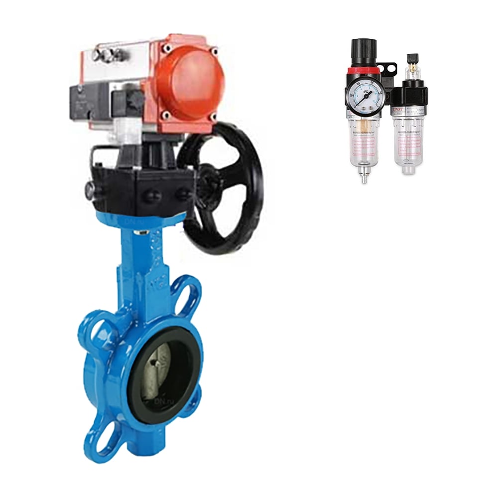 Затвор DN.ru GGG50-316L-EPDM Ду150 Ру16, с пн.прив. DA-105, пн.распр. PND1-T08-220VAC NAMUR, РД HDM-3, БПВ D050-105204