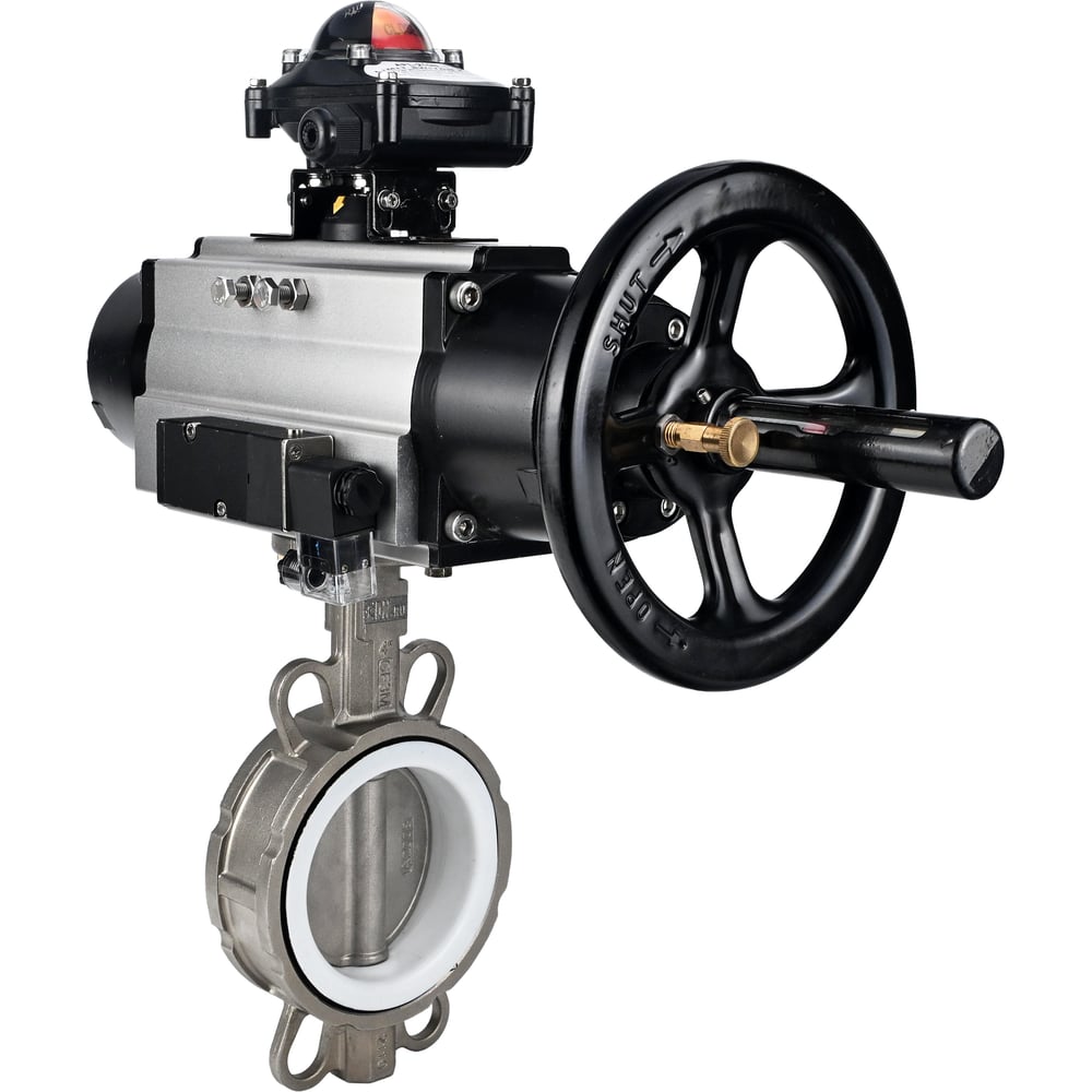 Затвор DN.ru WCB-316L-PTFE Ду100 Ру16, с пн.прив. DA-105-1, пн.распр. PND2-24VDC NAMUR, БКВ LSB-210 D050-95314
