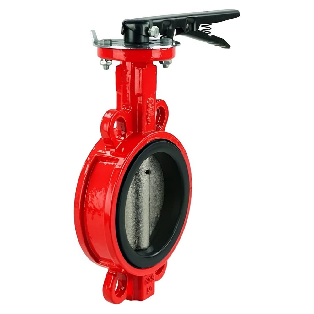 Затвор DN.ru GGG50-316L-EPDM-2W-Fb-ISO-H-RED Ду65 Ру16, с рукояткой, красный D050-119123