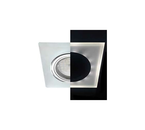 Изображение товара Светильник Ecola MR16 LD1651 GU5.3 Glass стекло, подсветка, квадрат скошенный край, хром 25x90x90 SL1651EFF
