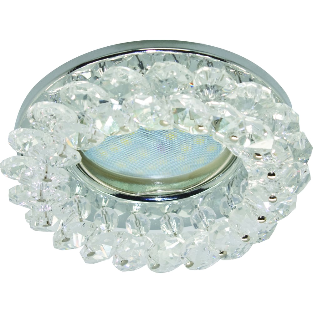Изображение товара Встраиваемый светильник MR16 GU5.3 круглый с хрусталиками хромированный 90 мм Ecola