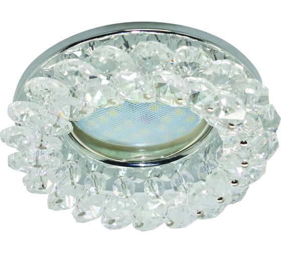Изображение товара Встраиваемый светильник Ecola MR16 CD4141 GU5.3 круг,лый с хрусталиками прозрачный, хром 50x90 FW1618EFY