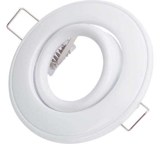 Изображение товара Встраиваемый светильник Ecola MR16 DH03 GU5.3 поворотный выпуклый скрытый крепеж, белый 25x88 FW1601EFS