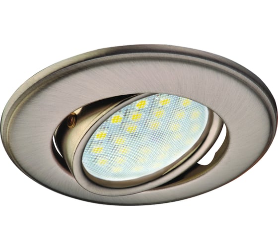 Изображение товара Встраиваемый светильник Ecola MR16 DH03 GU5.3 поворотный выпуклый скрытый крепеж, сатин-хром 25x88 FN1601EFS