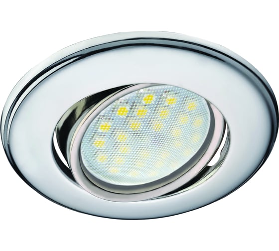 Изображение товара Встраиваемый светильник Ecola MR16 DH03 GU5.3 поворотный выпуклый скрытый крепеж, хром 25x88 FC1601EFS