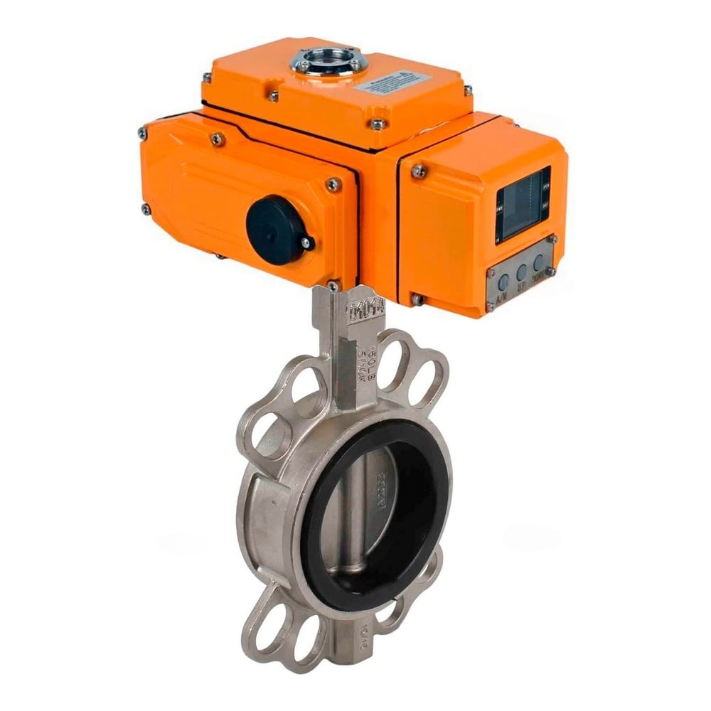 Затвор DN.ru дисковый 304-304-VITON-2W-Fb-H Ду50 Ру16, электропривод QT-005-220В-0-10В-HARK D050-89123