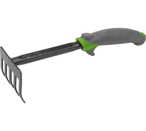 Изображение товара Садовые стальные грабельки с прорезиненной ручкой Четыре сезона 64-0003