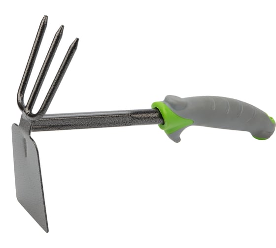 Изображение товара Стальная мотыжка с прорезиненной ручкой с 3 зубцами Четыре сезона 64-0004