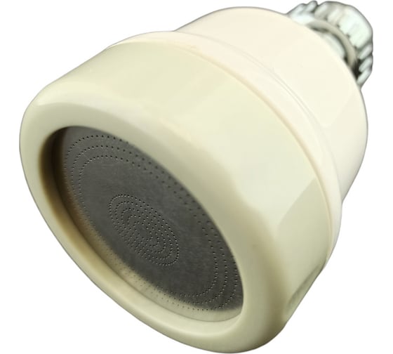 Изображение товара Аэратор-насадка на кран OUTE белый/бежевый, 3 режима подачи воды: струя, душ, смешанный TH60