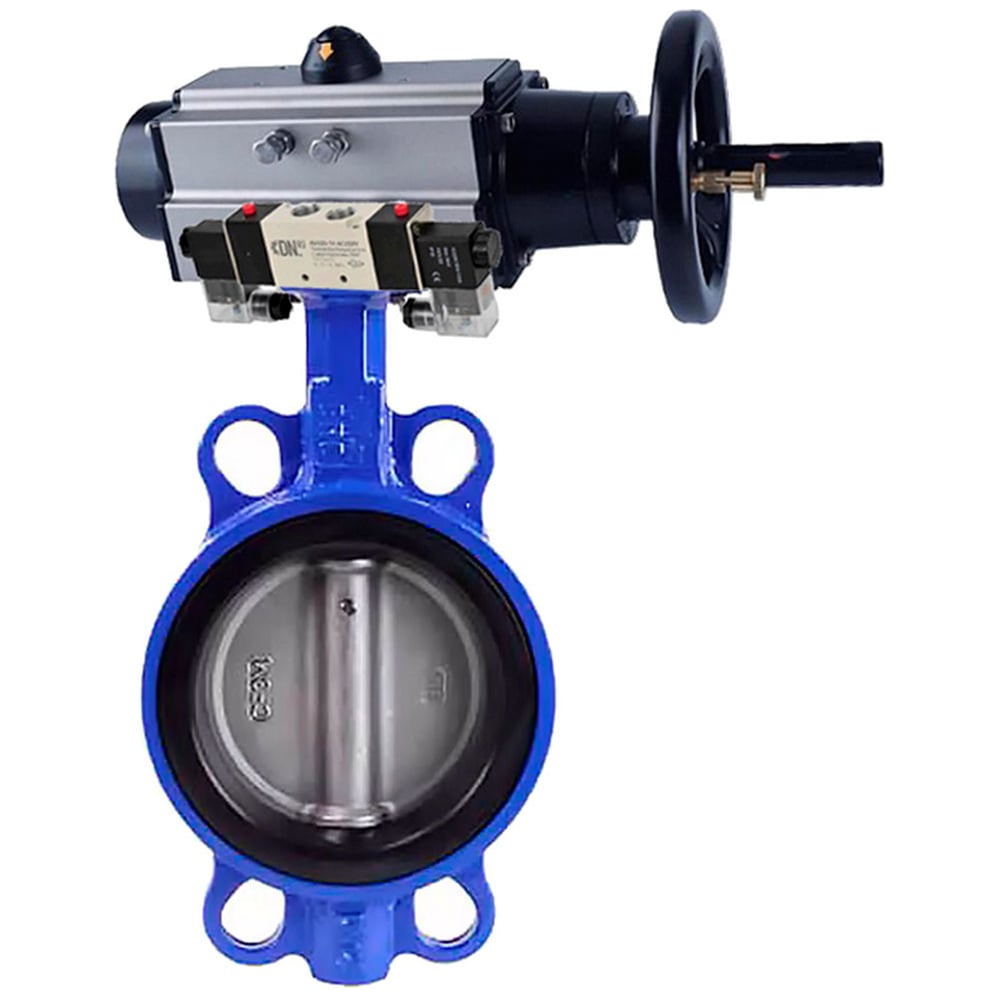 Изображение товара Затвор DN.ru QT450-316-EPDM-2W-Fb-H Ду150 с пневмоприводом для надежных систем воды
