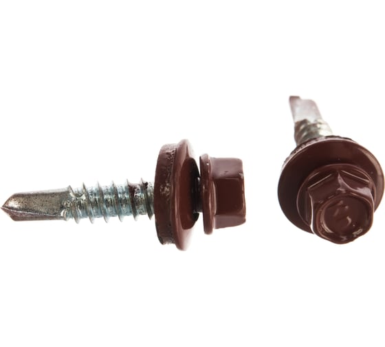 Изображение товара Кровельный саморез КВАДРА 5.5x19, RAL 3009 оксидно-красный, сверло PT. 3, кор. 250 шт. 519300903250