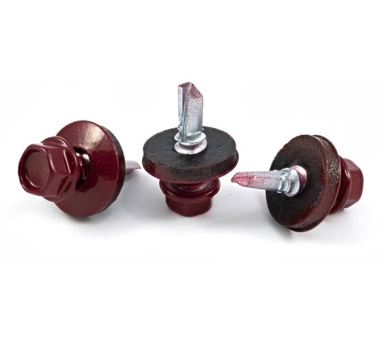 Изображение товара Кровельный саморез КВАДРА 4.8x29, RAL 3005 вино красное, сверло PT. 1, кор. 200 шт. 829300503200